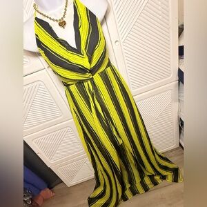 Striped Yellow and Black Maxi Dress